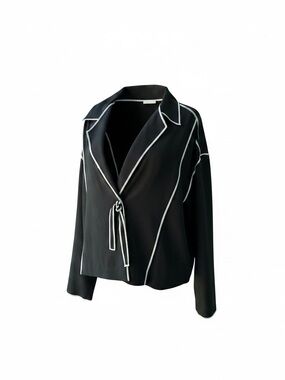 Kenar Contrast-Trim Wrap Jacket